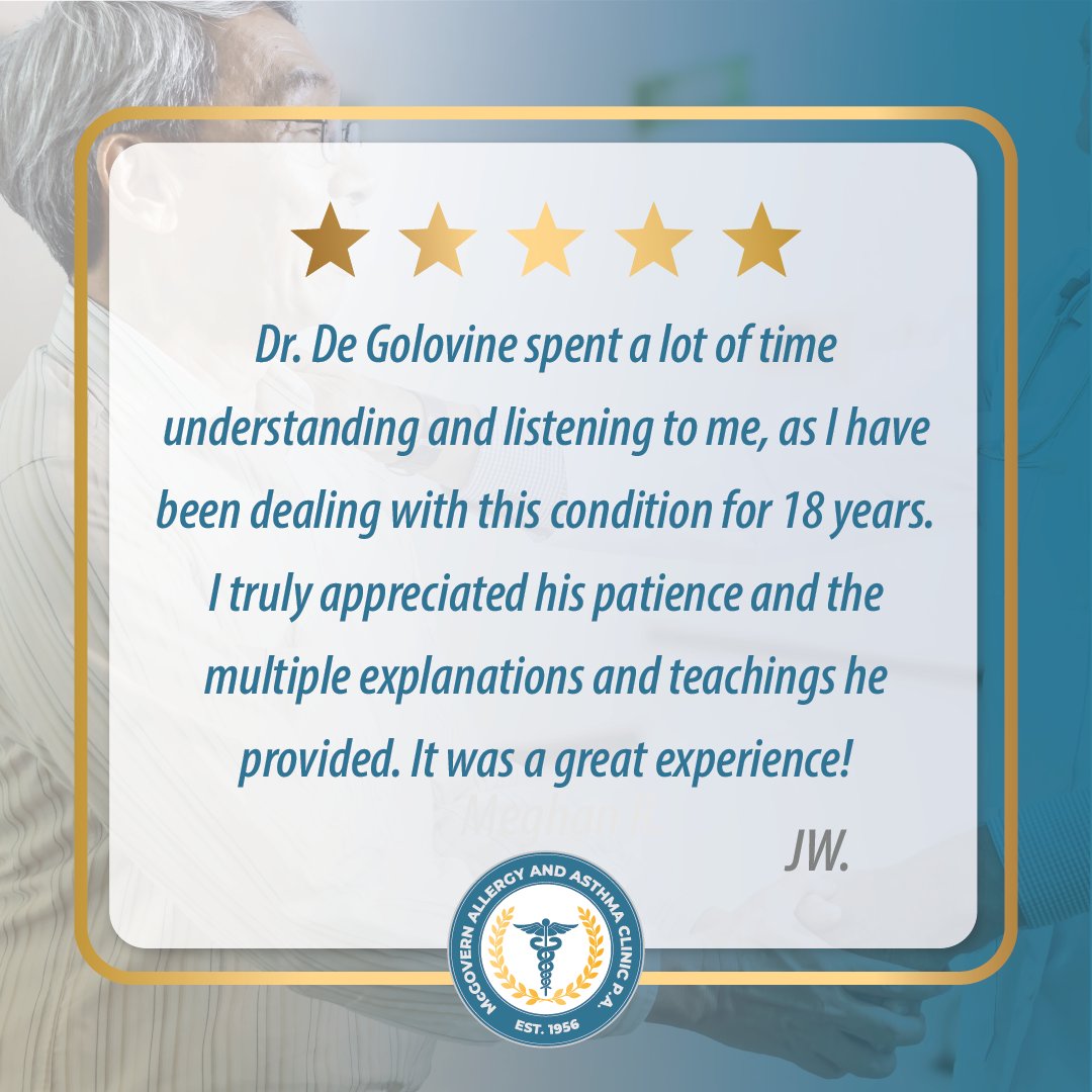 Thank you, JW, for your review! We are happy to have provided you with your allergy care!

For appointments, call or visit our website.
📱 713-661-1444
🌐 mcgovernallergy.com

#McGovernAllergyAsthmaClinic #houstonallergists #allergyspecialist #allergyseason #springallergies