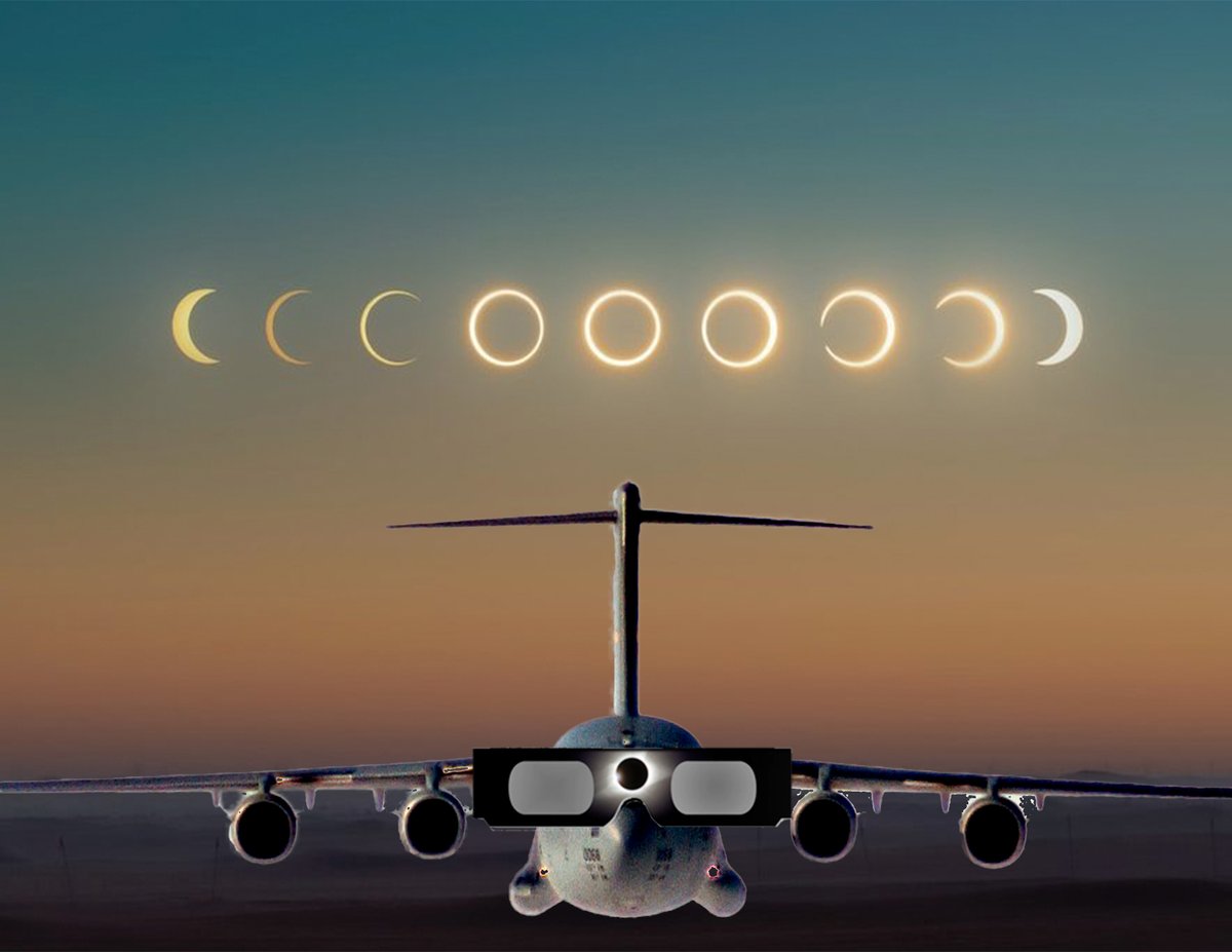 Cool shades Globemaster! Don’t forget to wear your eclipse glasses if you plan to go outside to view it. #SolarEclipse2024 #TogetherWeDeliver