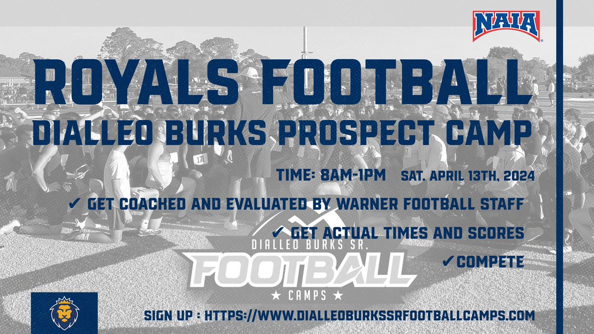 Just a few Days out From our Prospect Camp On Campus. 🦁 Come Showcase Your Skills and Be Evaluated. Sign Up Here: dialleoburkssrfootballcamps.com/prospect-showc…