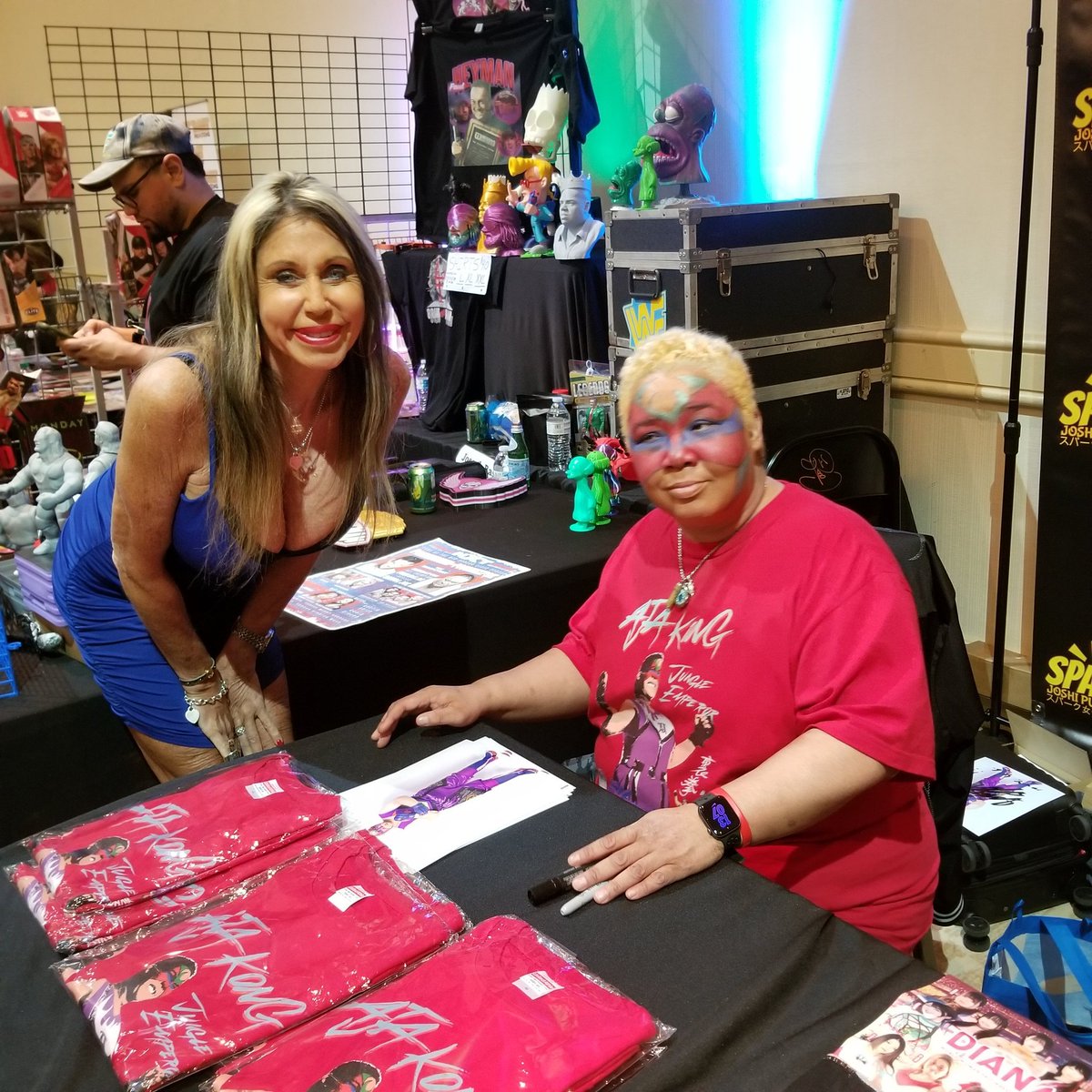 5. Inducting eddie gilbert into independent hof 6. Hanging out with @jasminstclaire , sorry touching your boobs was #6 highlight 7. Getting an autographed barb wire bat from atsushi onita 8. Meeting ajw legend aja kong