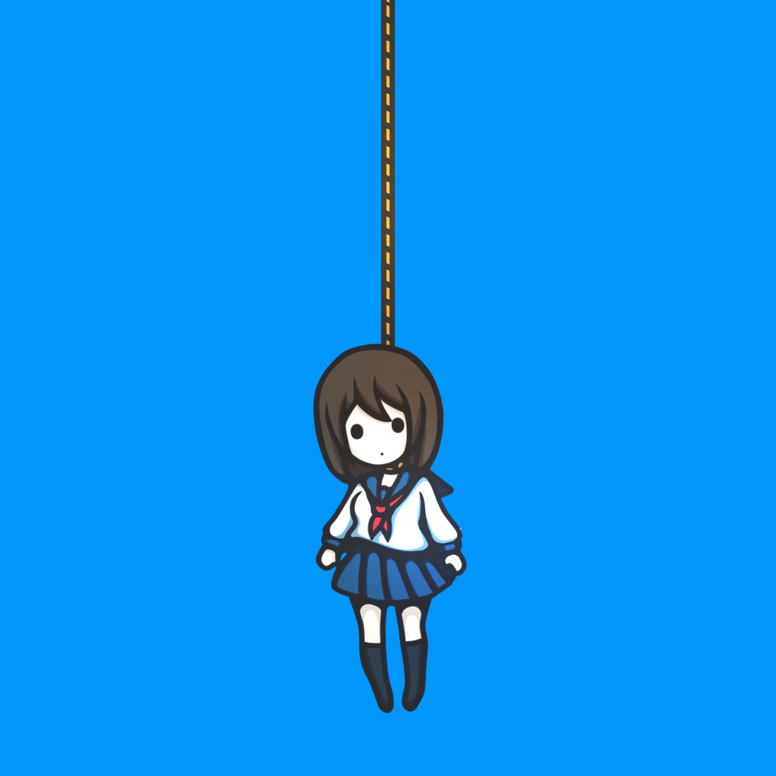 #イラスト
Hunging girl.