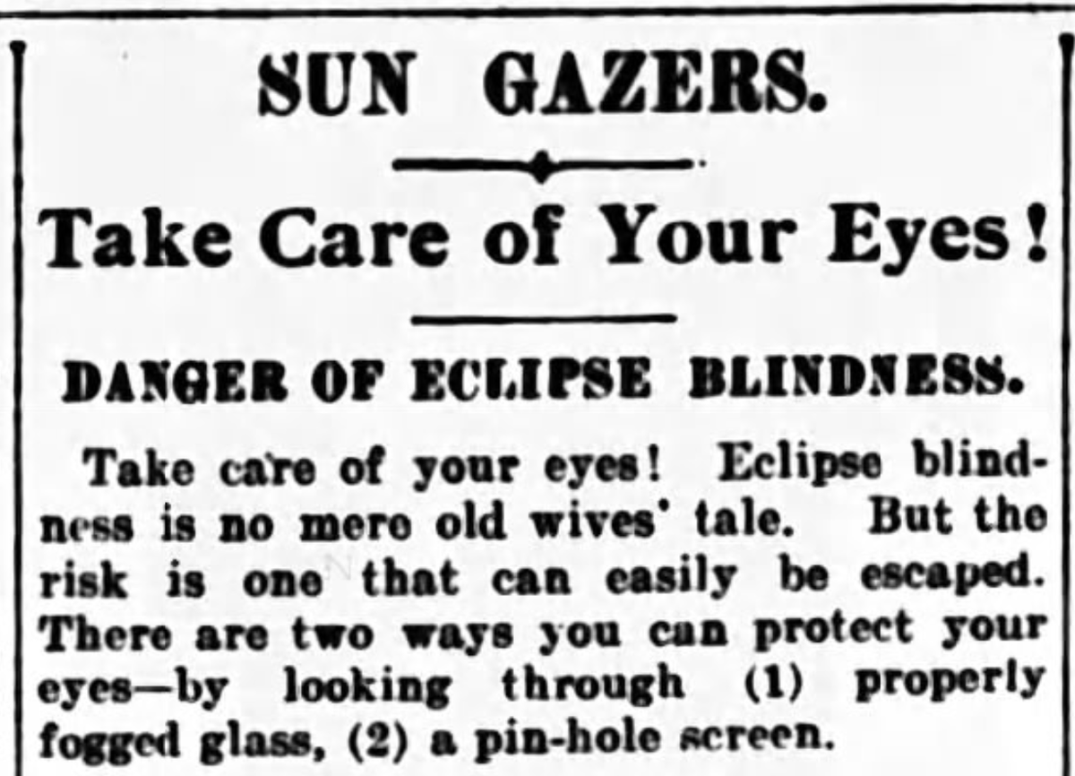 SUN GAZERS. Take Care of Your Eyes! [1927]