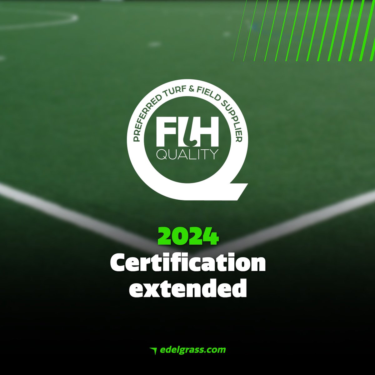 Proud to renew our status as Preferred Turf Producer for the International Hockey Federation in 2024! Get ready for exceptional Hockey Turf installations! 

Ready to elevate your hockey game? 
Contact us at info@edelgrass․com for more info.

#FIH #PreferredPartner #QualityTurf