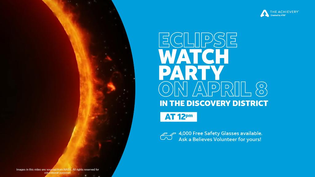We have our special viewing glasses in hand and are ready for a full day of festivities at the AT&T Discovery District Watch Party. Catch it all in person or on AT&T The Achievery Livestream: go.att.jobs/6015wVoXZ #LifeAtATT