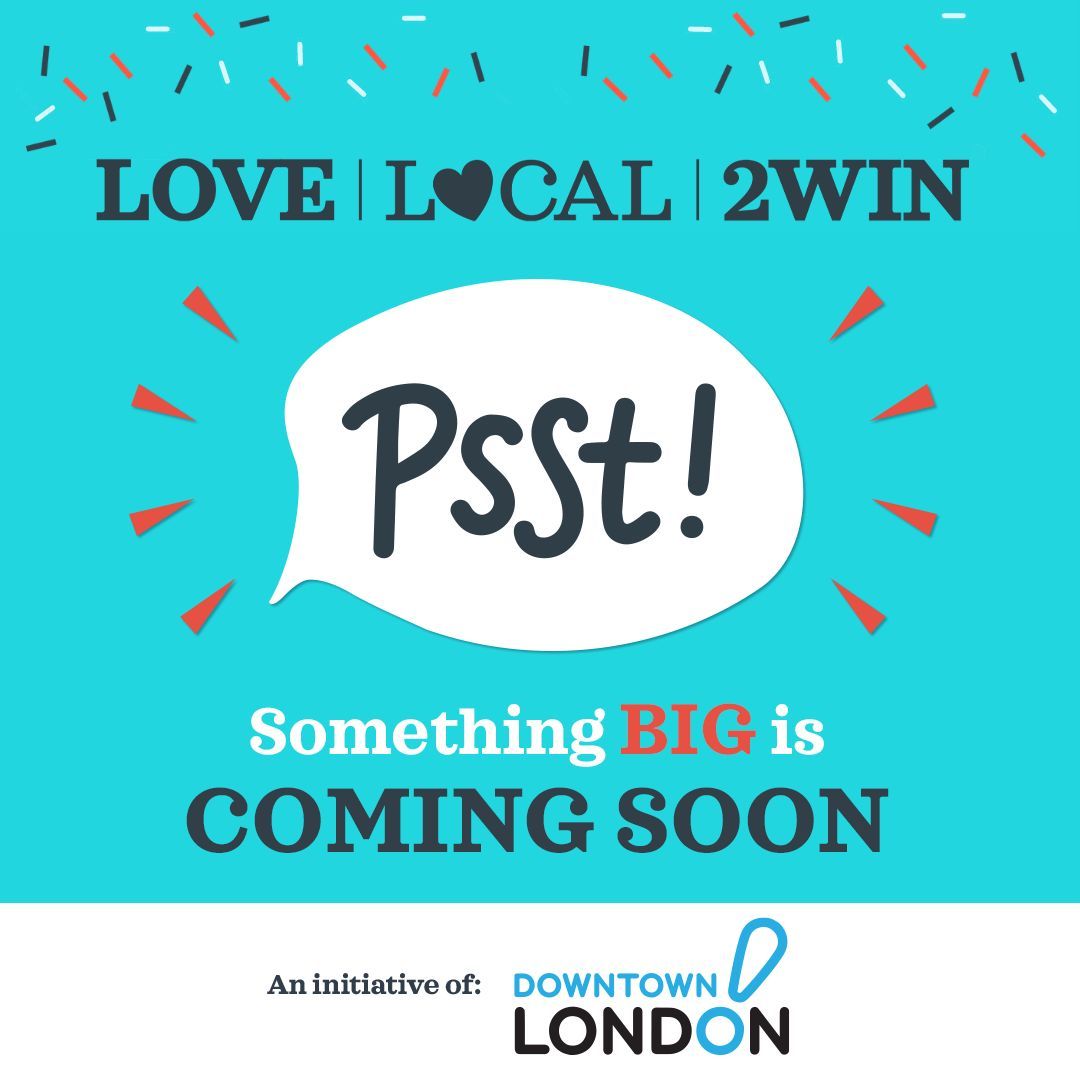 📣 Something really exciting is coming to Downtown London!!! 📣 Do you have a favourite local store, restaurant, or business?! Get ready for a HUGE reward for supporting local businesses starting next Monday! 🎉🎉 Keep following us for more 👀