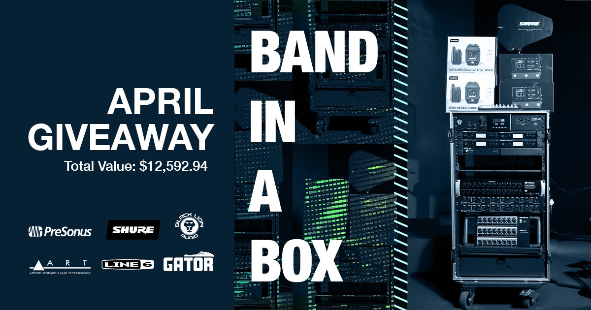 Everything your band needs is in this #giveaway! Stocked with amazing live sound gear from your favorite brands like @PreSonus, @Shure, @Line6,@BlackLionAudio, & @ARTProAudio, all inside a @GatorCases 16U rolling rack case! #AMSgiveaway Enter here: brnw.ch/21wIBVb