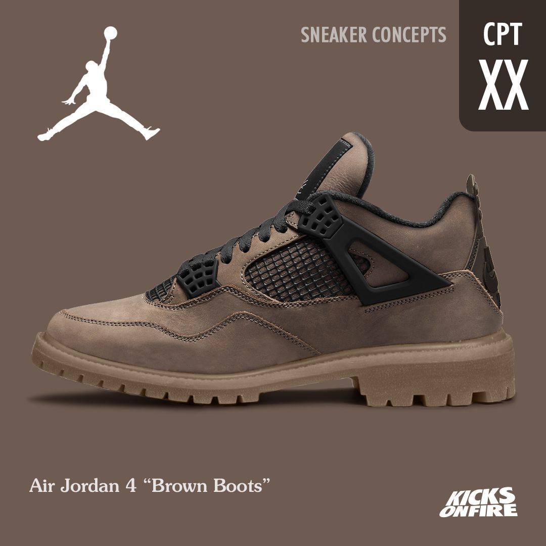 SNEAKER CONCEPTS: Air Jordan 4 “Brown Boots” 🤠👀 Thoughts for these ?