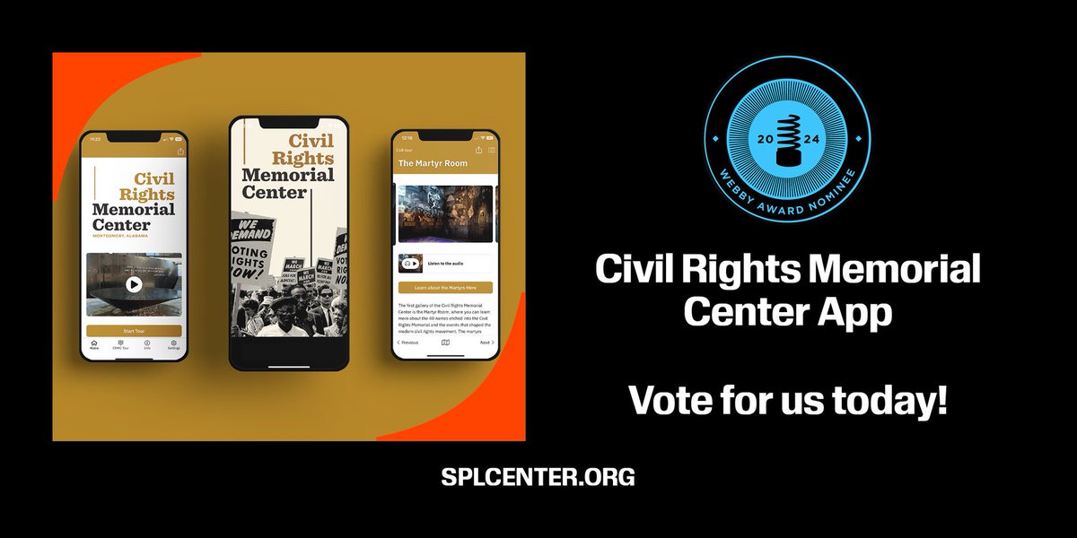 🌠 We’re honored to be nominated at @TheWebbyAwards! Help The SPLC and The @CivilRightsCntr win a Webby People’s Voice award by casting your vote here: bit.ly/4cN5zLJ #Webbys