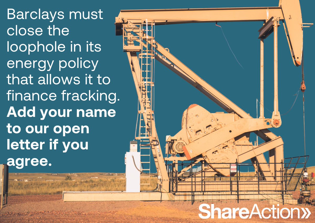 Despite Barclays’ new energy policy commitment to stop funding new oil and gas projects, a major loophole reveals that this does not include its fracking clients, who make up a significant part of its oil and gas portfolio.pulse.ly/1ykmu0uvbd