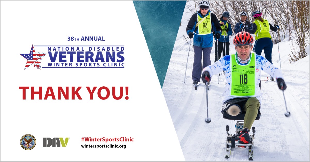 DAV and @Sports4Vets would like to extend our thanks to every veteran, volunteer, sponsor, caregiver and supporter who helped make the 2024 National Disabled Veterans Winter Sports Clinic a success this year! Safe travels to everyone returning home this week. #WinterSportsClinic