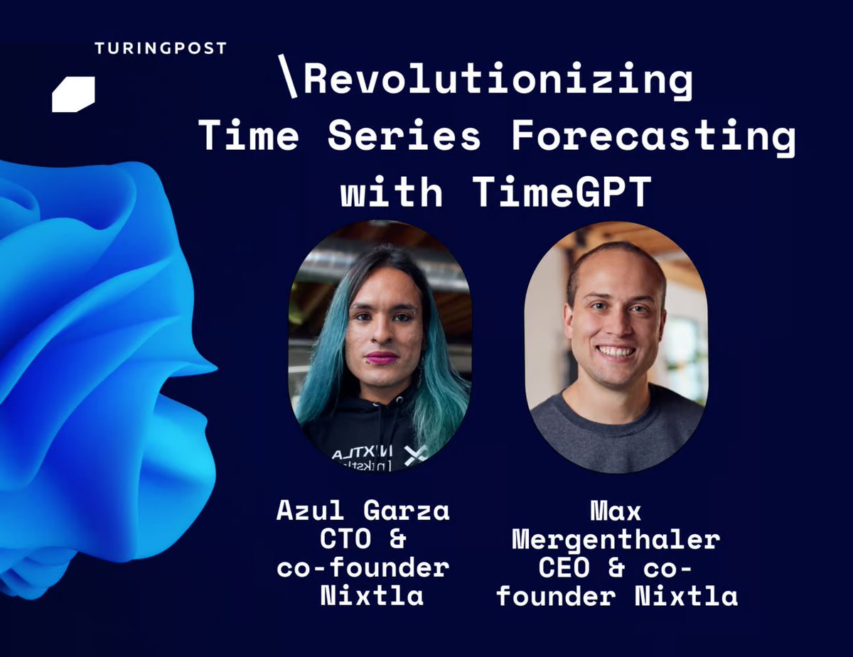 We talked with @azulgarza_ and @MergenthalerMax. They are co-founders of @nixtlainc and researchers behind TimeGPT, the first foundation model designed specifically for time series forecasting! Read our interview here: turingpost.com/p/timegpt