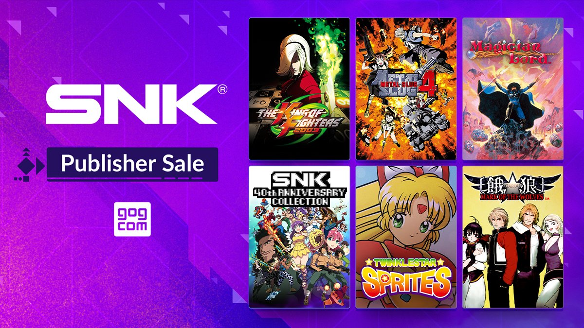 Who ordered 24 classics on this fine Monday afternoon?? Metal Slug 4, The King of Fighters 2003, Magician Lord, and other retro titles are now available on GOG! Grab them all during @SNKPofficial Publisher Sale: bit.ly/SNKSale