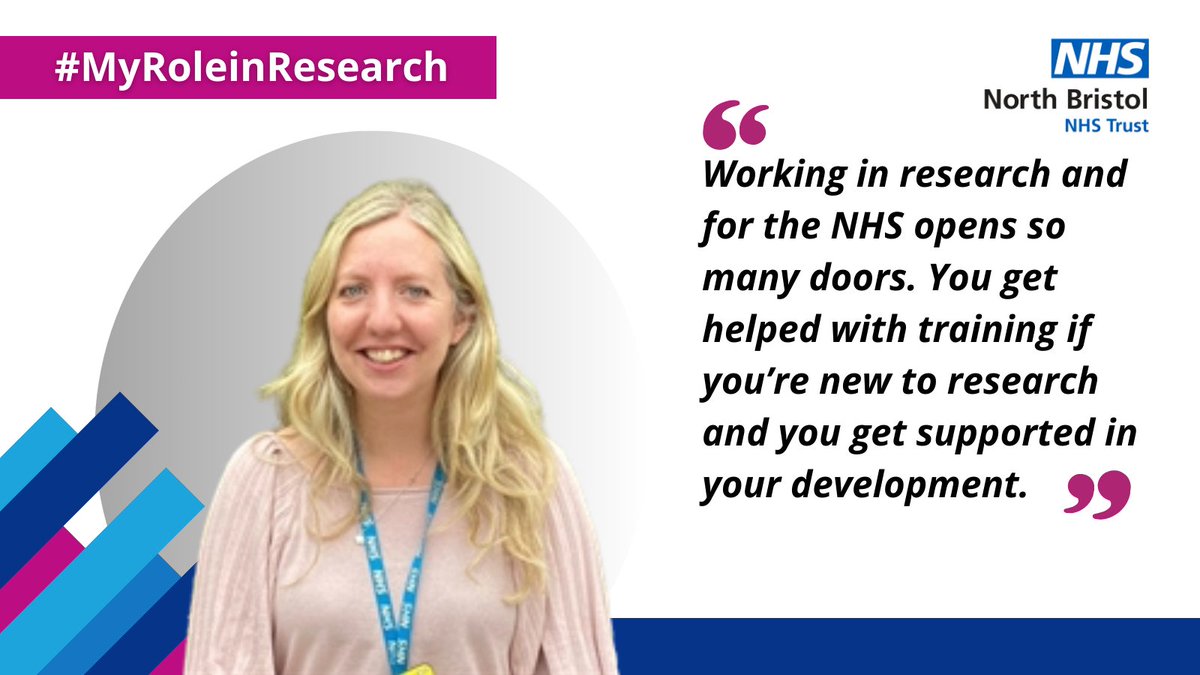 Find your niche in the NHS. It might just be in #research. And you’ll get all the support you need to develop in your role ow.ly/bp5T50R2j97 #MyRoleInResearch @NorthBristolNHS #NHScareers