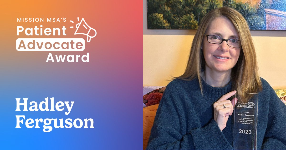 We were beyond proud to honor Hadley Ferguson for her extraordinary dedication to the MSA community with our Patient Advocate Award in 2023. Congratulations, Hadley, your light continues to shine bright for all affected by MSA. Learn more: missionmsa.org/patient-advoca…