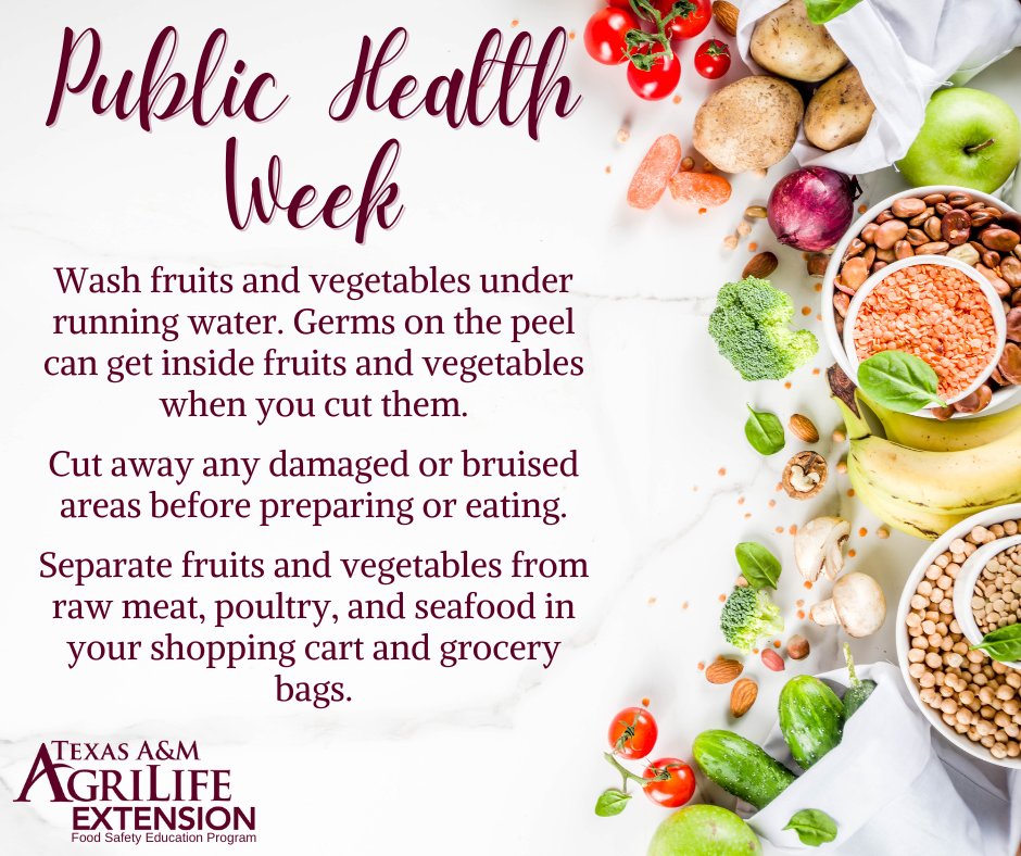 Continuing Public Health Week, check out these fruit and vegetable food safety tips!

#PublicHealthWeek #foodsafetytips #foodsafetyfirst #healthylife #foodsafetymatters #foodsafetyculture #PublicHealthMatters