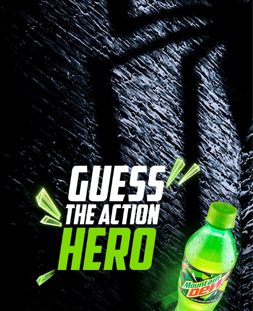 IT’S GIVEAWAY TIME 🔊🔊 Guess the action hero for a chance to win with Mountain Dew. Only correct answers pass (Be among the first to comment) #Dothedew