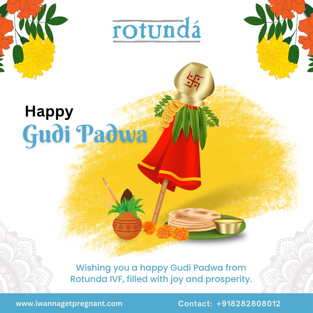 Happy Gudi Padwa from Rotunda IVF! 🌟 Wishing you joy and prosperity.
.
.
#GudiPadwa #Fertility #IVFSuccess #Parenthood #JoyfulBeginnings #RotundaIVF