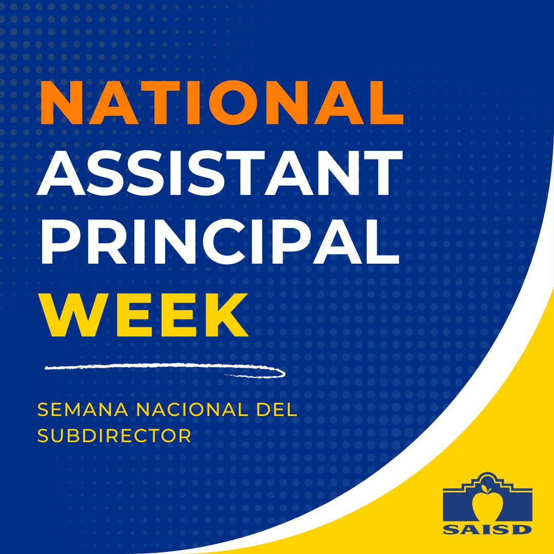 This week we celebrate National Assistant Principal Week. Thank you for all you do for our students! We appreciate your leadership. Esta semana celebramos La Semana Nacional del Subdirector. ¡Gracias por todo lo que hacen por nuestros estudiantes! Apreciamos su liderazgo.