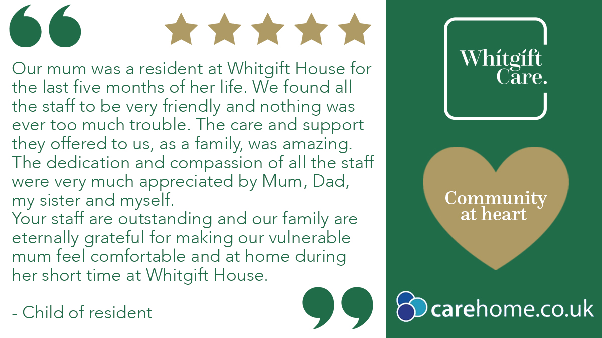 At Whitgift House we pride ourselves on providing expert nursing care within a home from home setting. Here is a lovely review from a resident's family member. #WhitgiftCare #CareinCroydon #CroydonCare #CarehomeCroydon