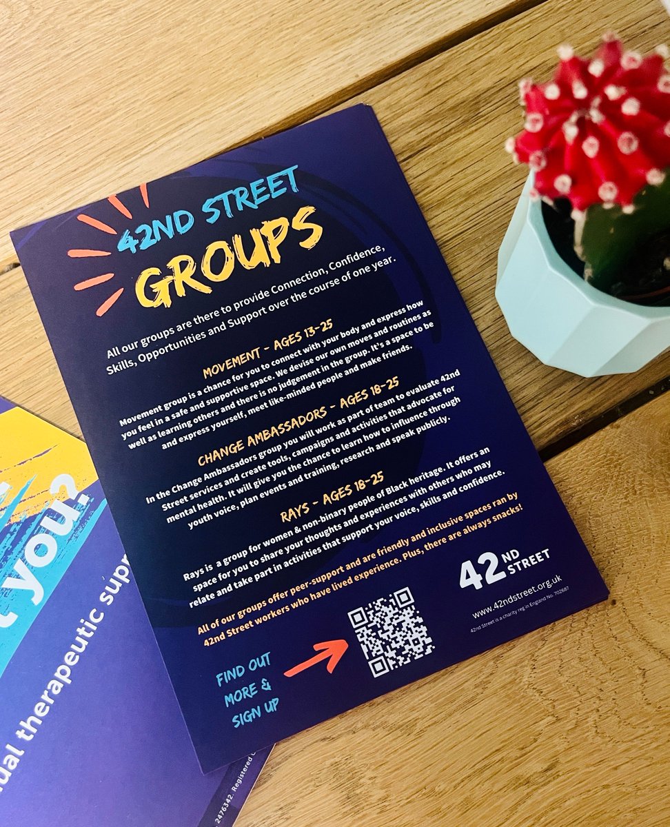 Find out more about our available groups and sign up here:⁠
42ndstreet.org.uk/what-s-on/⁠
⁠
#MentalHealth #YouthMentalHealth #PeerSupport #Wellbeing #Youth #YouthGroups #MCRYouth #YouthSupport⁠