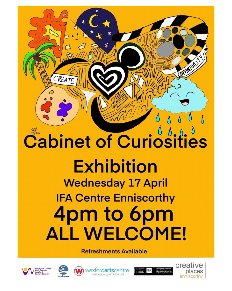 “Cabinets of Curiosities” Exhibition🎨 @setuireland students worked with kids from St Patrick’s Special School and kids from Martina Leacy dance school on is project and we can’t wait for everyone to see it🙌 📍IFA Centre Enniscorthy 🗓️Wednesday 17th of April ⏰4pm to 6pm