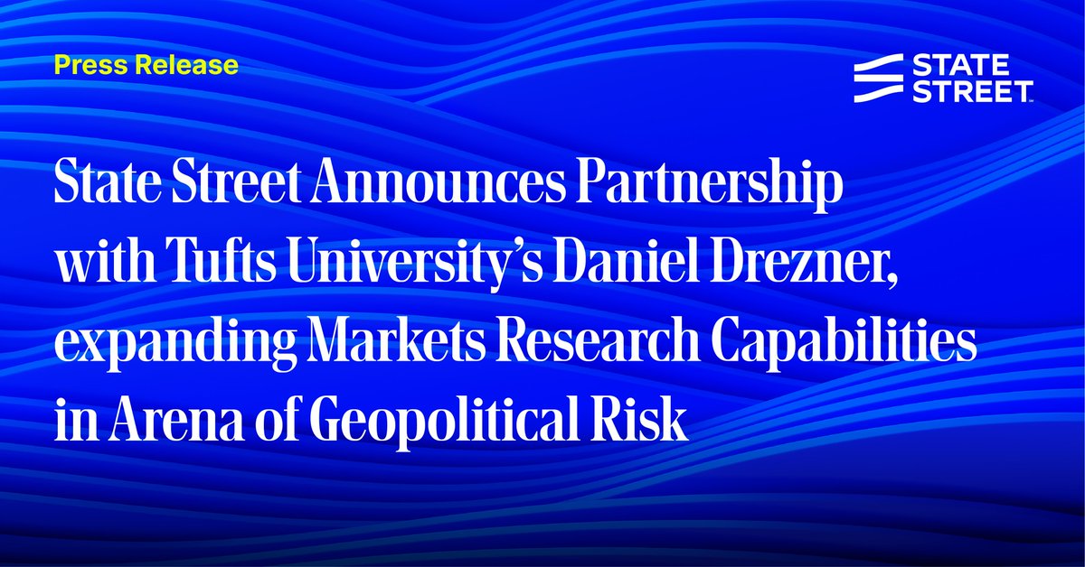 We are happy to welcome our newest academic partner, @dandrezner, professor of international politics at @TuftsUniversity @FletcherSchool of Law and Diplomacy to our State Street Associates’ research platform. Dan will help our clients better understand and navigate economic and…