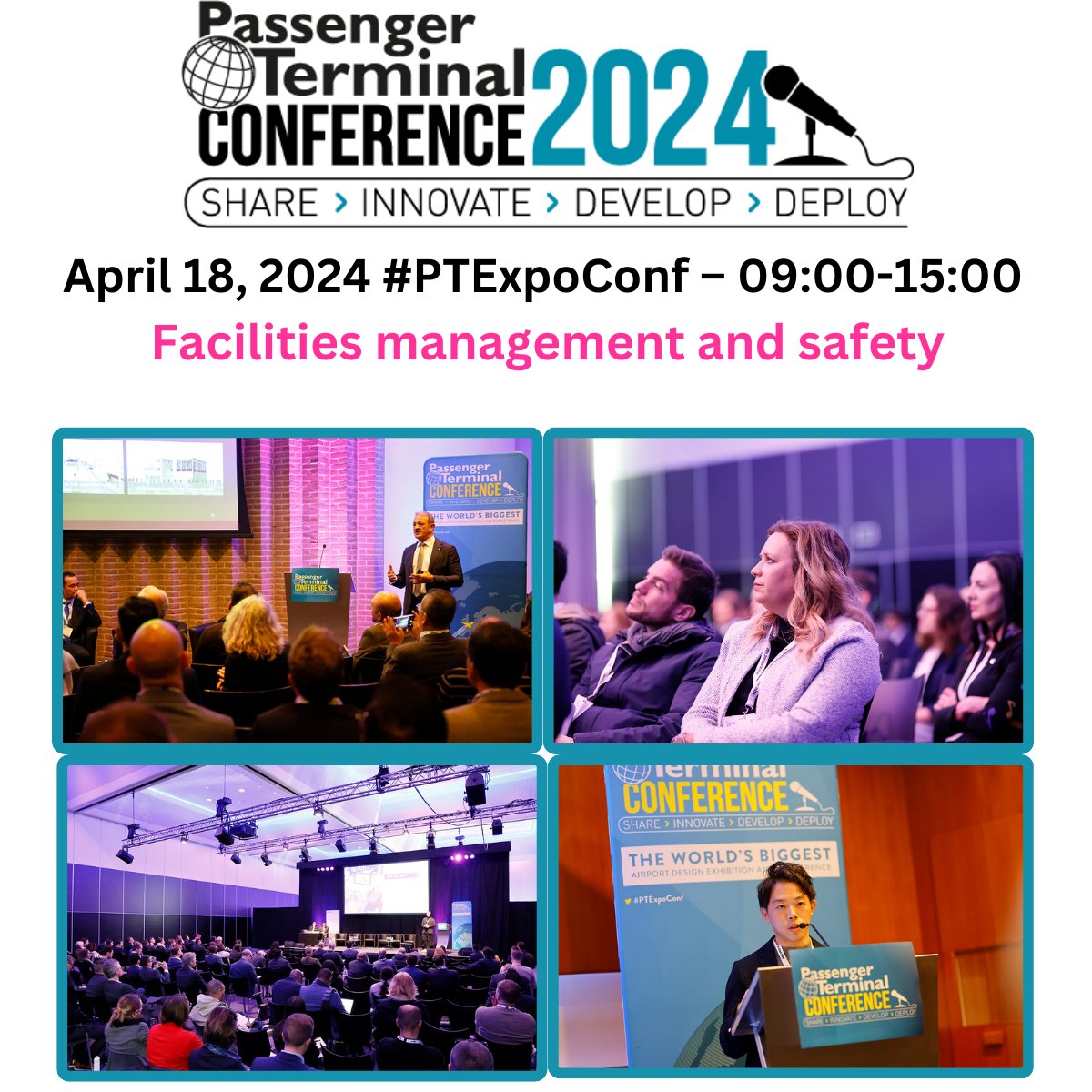 🔊 April 18, 2024 #PTExpoConf – 09:00-15:00 - ✈️ Facilities management and safety 🔊Passenger Terminal EXPO & CONFERENCE ✈️ Check out the latest line up! Book your place today ➡️: bit.ly/48PXiUI View the full conference program ➡️: bit.ly/3TPvMCu