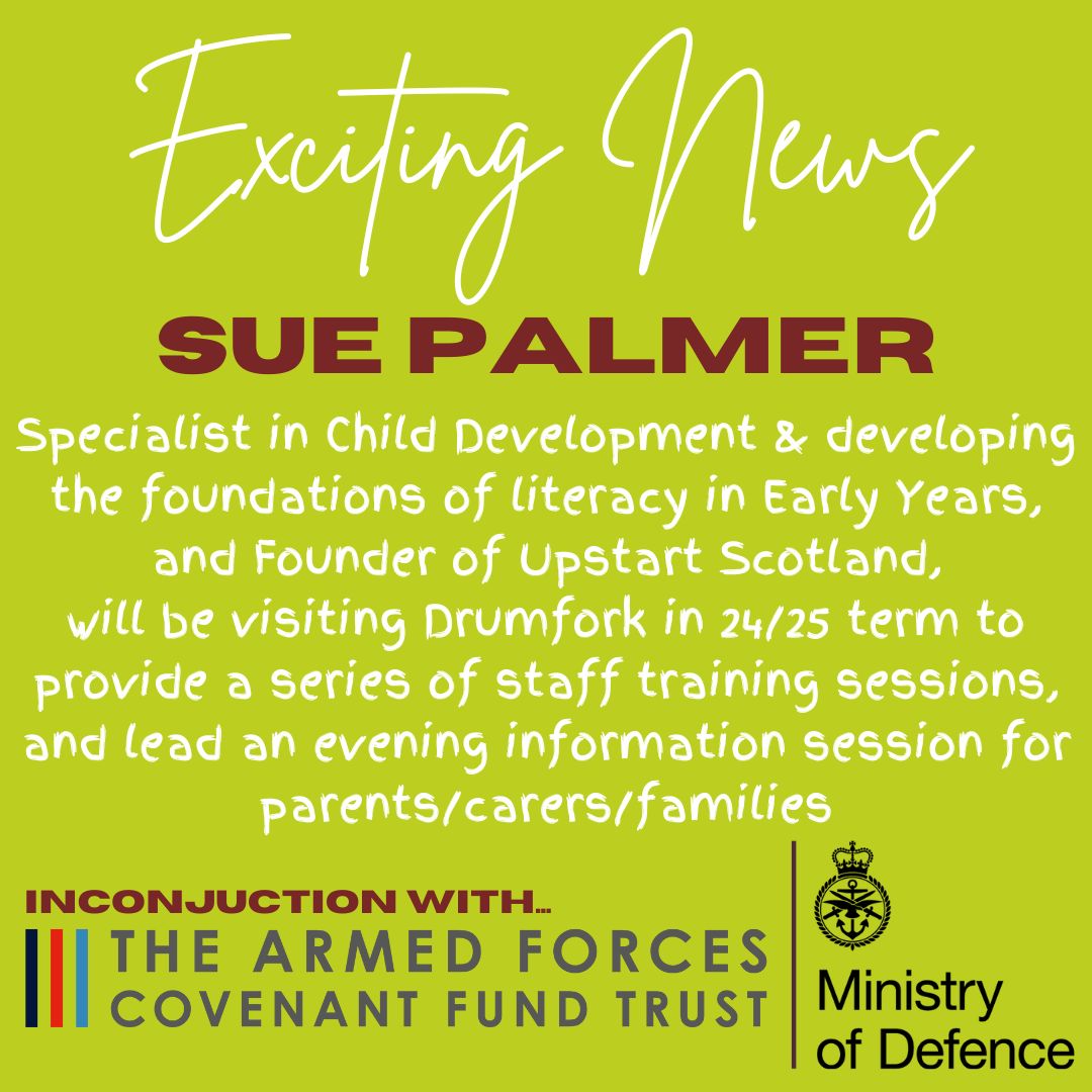 An fantastic opportunity for all staff and families of Drumfork!  
Contact us for more information, if you'd be interested in attending!
