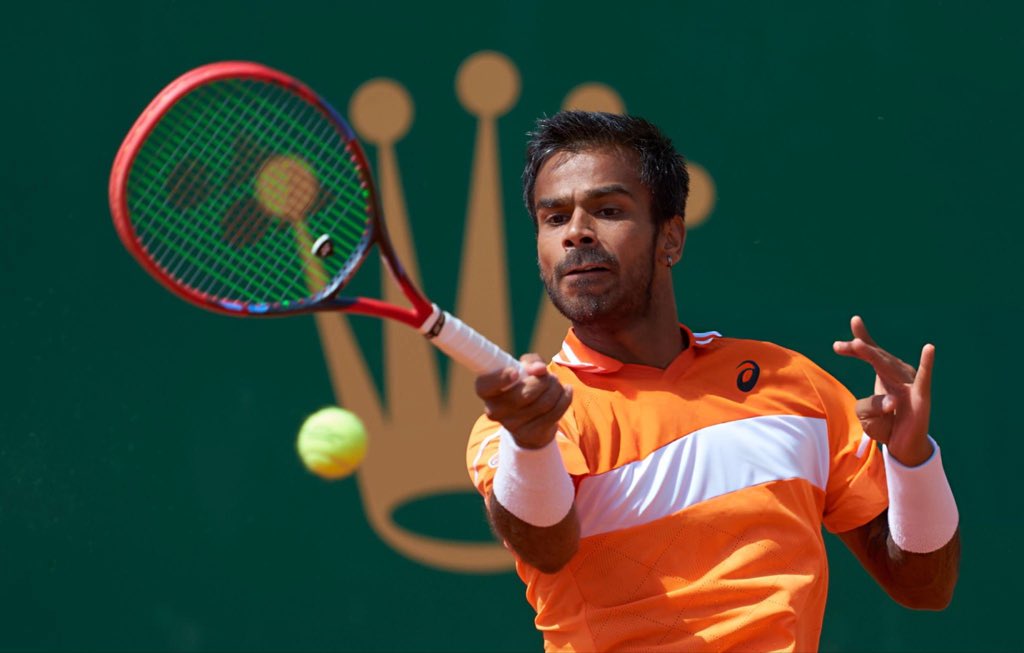 Sumit Nagal came back from behind to defeat WR38 M Arnaldi Qualified for 2nd round of Monte Carlo Masters He’ll face Holger Rune in 2nd round #MonteCarloMasters @nagalsumit @ROLEXMCMASTERS #RolexMonteCarloMasters