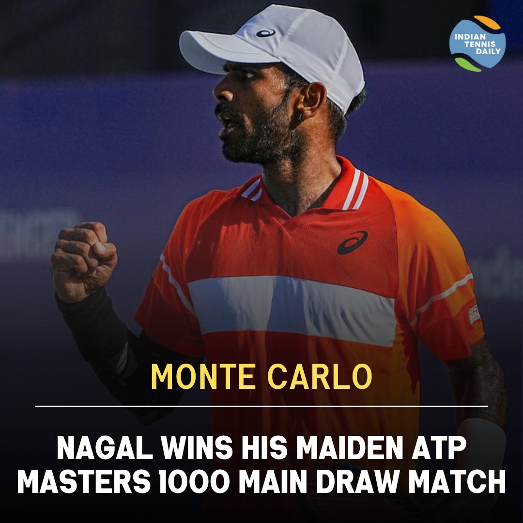 NAGAL DEFEATS WORLD NO 38 ARNALDI🇮🇹 IN THE FIRST ROUND ⁃3rd best win of his career (by ranking of opponent) ⁃3rd Top 50 win; 11th Top 100 win ⁃Faces world No 7 Holger Rune🇩🇰 next [R1]Nagal(🇮🇳,95) d. Arnaldi(🇮🇹,38) : 5-7 6-2 6-4 @nagalsumit