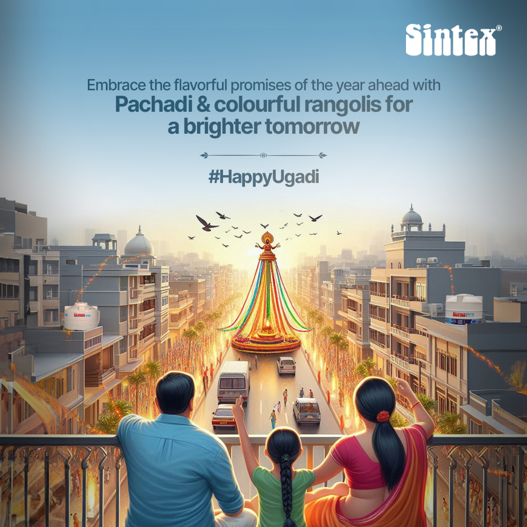 Here's to a year filled with new beginnings, joy, and prosperity! ✨ Wishing you and your loved ones a vibrant and #HappyUgadi from Sintex, a Welspun Group company🎉 #Sintex #Welspun #HarDilWelspun #SintexPure #DeshKiTanki #WaterTanks #SintexbyWelspun #WelspunGroup #HappyUgadi