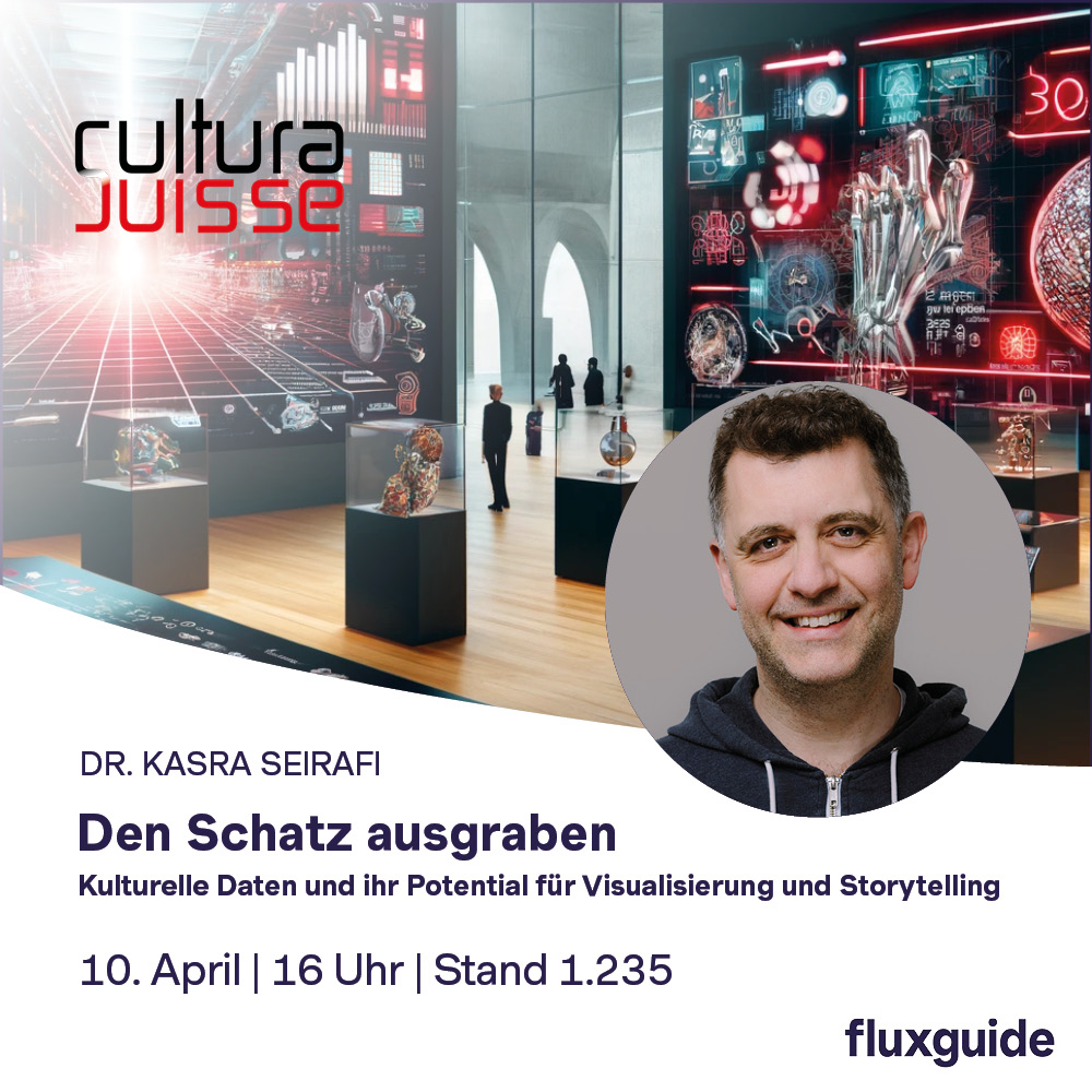 Erlebt uns diese Woche live auf der Cultura Suisse😊🇨🇭 in Bern mit spannenden Vorträgen. Freier Eintritt mit unserem Promocode! Email an: marketing@fluxguide.com

#culturasuisse #fluxguide #innovativeculture #digitalmuseum