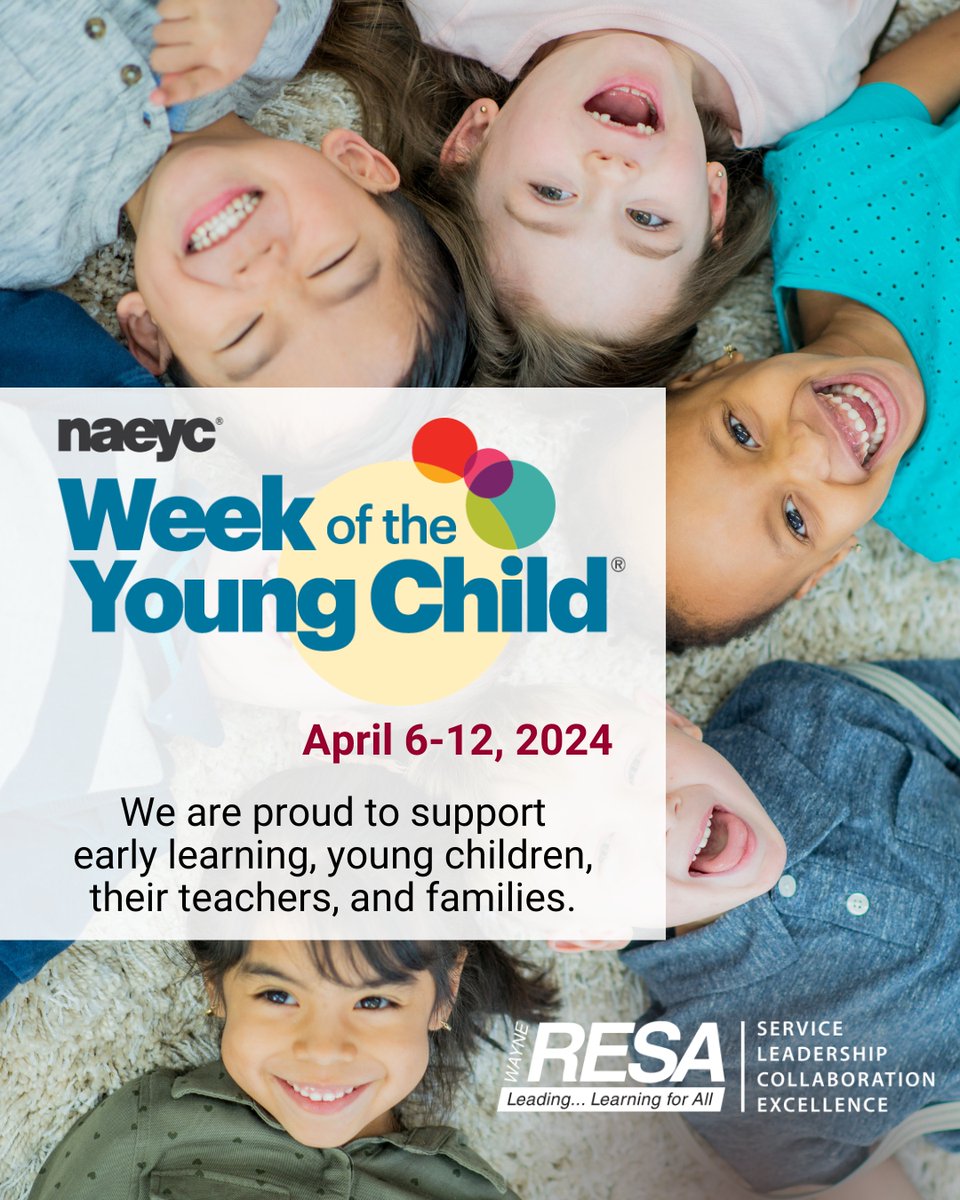 WayneRESA's tweet image. As we celebrate Week of the Young Child, we uplift the essential work and advocacy of and for those across our early childhood education community. Thank you to our incredible WRESA Early Childhood team who are dedicated to improving the education and outcomes of the whole child.