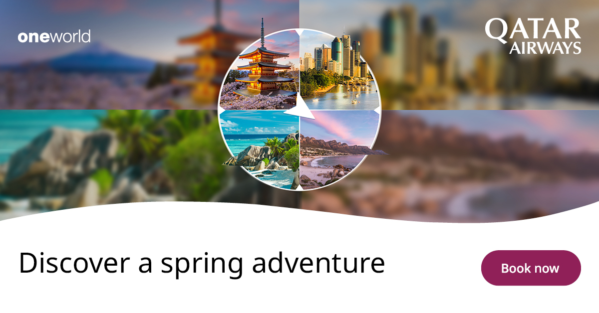 Discover a new adventure this spring with Qatar Airways' offer. Travel to Australia, Asia, Africa and the Middle East from 9 April 2024 to 10 December 2024 with all-inclusive fares starting from only 449EUR! qatarairways.com/en-gr/offers/s… #athensairport #QatarAirways #Travel