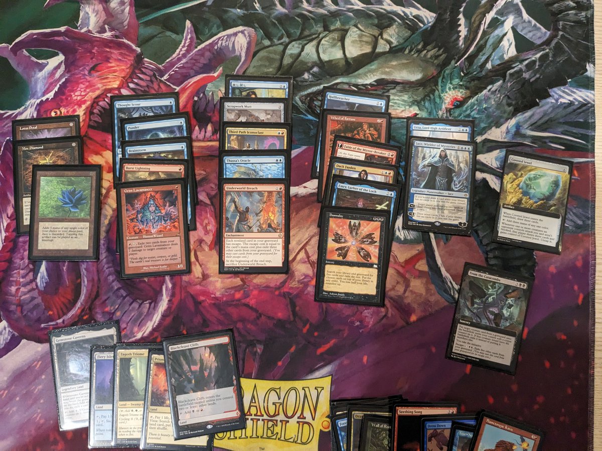 mtg_nomad's tweet image. 2-1 with URb combo at our #MagicMates cube team draft. Complex to play and made a few mistakes but very fun. Had a tough pick between Brain Freeze and Wheel of Fortune (had Hullbreacher and Lotus but not Breach at that point).