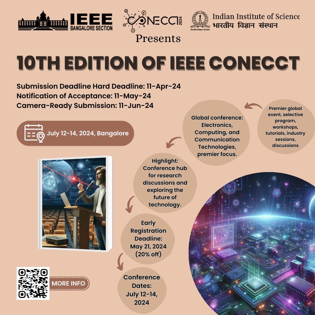 IEEE_CS_SSIT's tweet image. 🌟 Get Ready to Ignite Your Innovation at the 10th Edition of IEEE Conecct! 🌟
🚀 Brace yourselves for an electrifying journey through the realms of technology as we proudly unveil the 10th Edition of IEEE Conecct - where brilliance meets breakthroughs! #ieee #ieeecssit