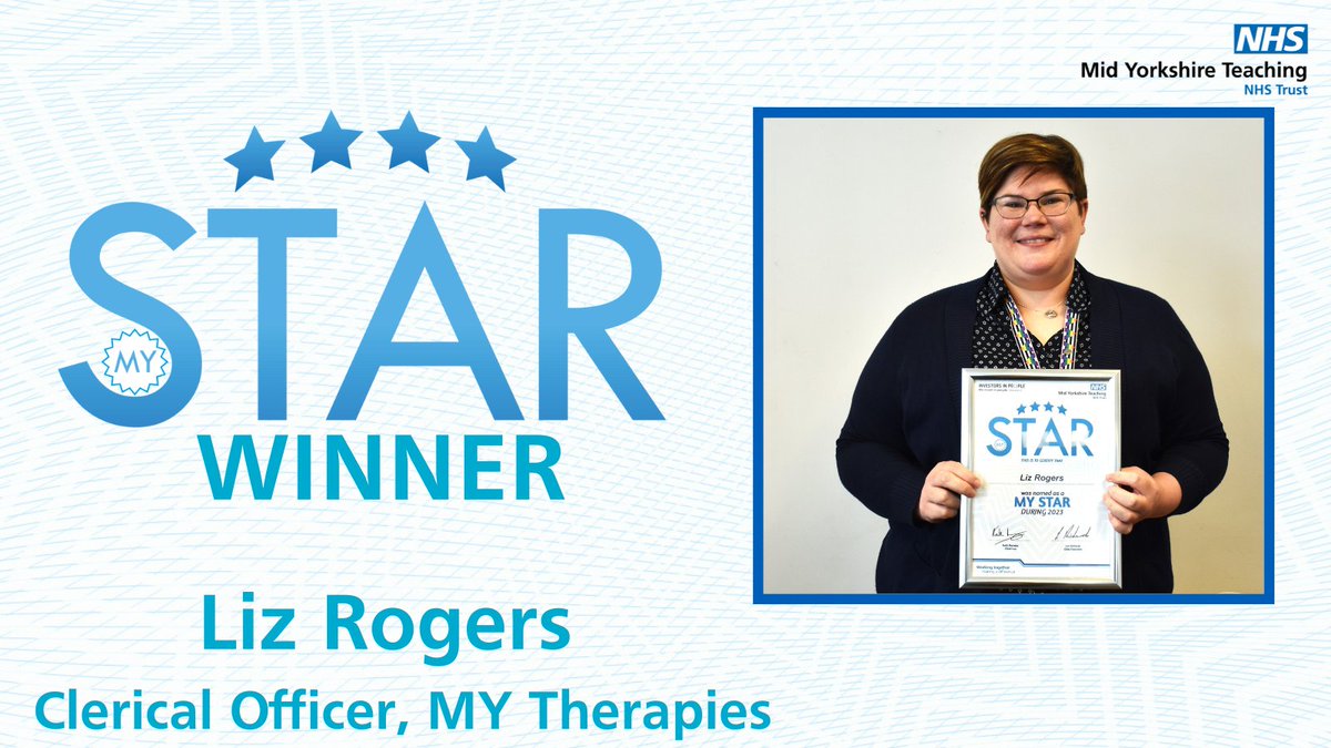 🌟Liz Rogers is our latest MY Star Award winner!🌟 Liz has been learning British Sign Language (BSL) to assist in her role, and recently received great feedback from a patient who appreciated her skills before the official interpreter arrived! Congratulations! 👏👏👏