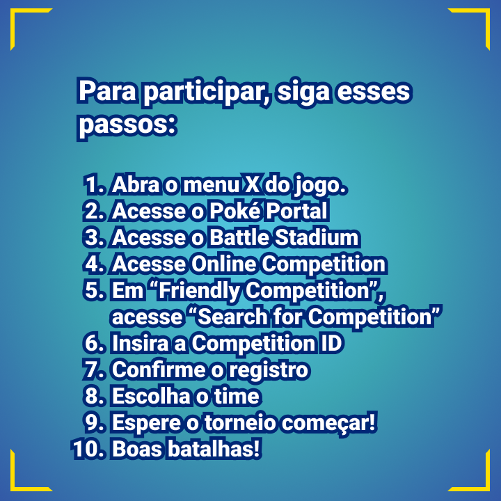 🚨Regulation G começa a todo vapor no VGC Brasil Ladder 58! Um lendário restrito permitido por time!
Vem jogar com a gente nessa terça 20h para testar teus times novos e refinar as estratégias!
➡️43PQP8
📅09/04
🕐20h (UTC-3)