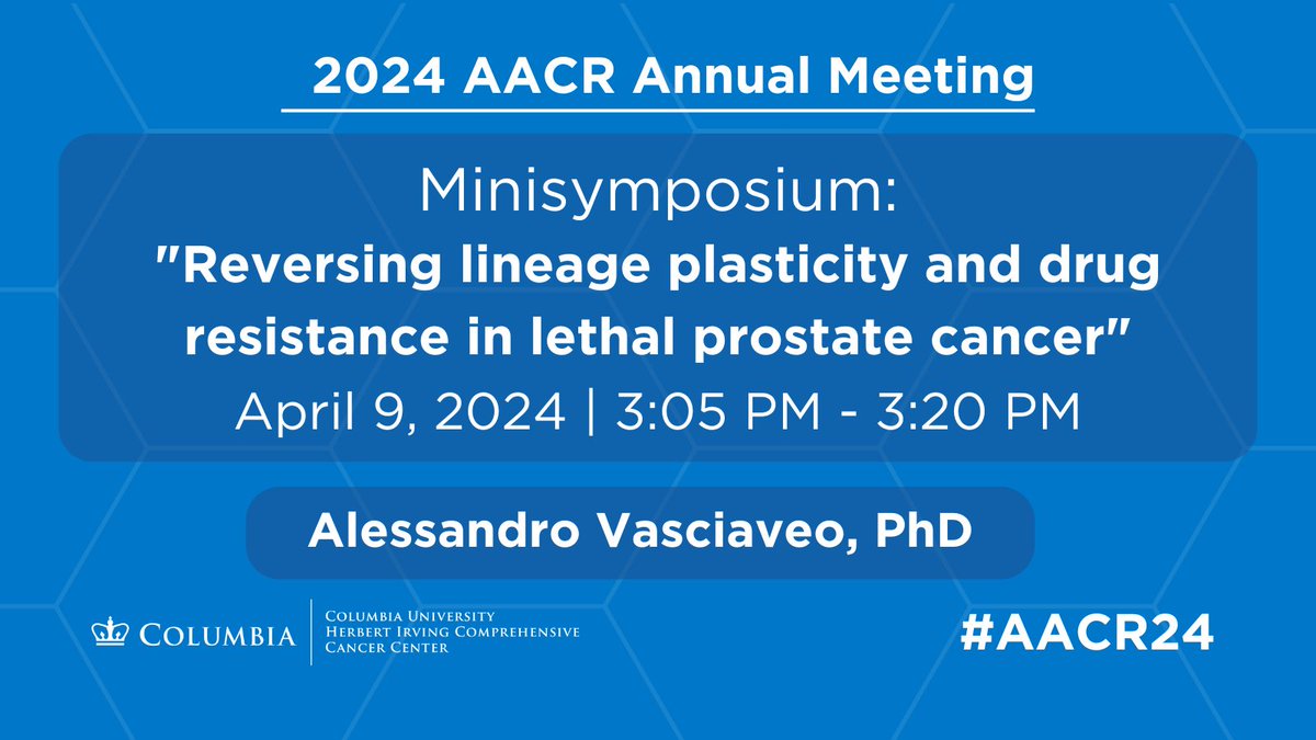 🔬 Tomorrow at #AACR24! 🧬 New research from @MichaelMShen and @califano_lab reveals how tumor cells adapt to evade targeted therapies in castration-resistant prostate cancer (#CRPC) by switching lineages to neuroendocrine features, offering potential therapeutic avenues.