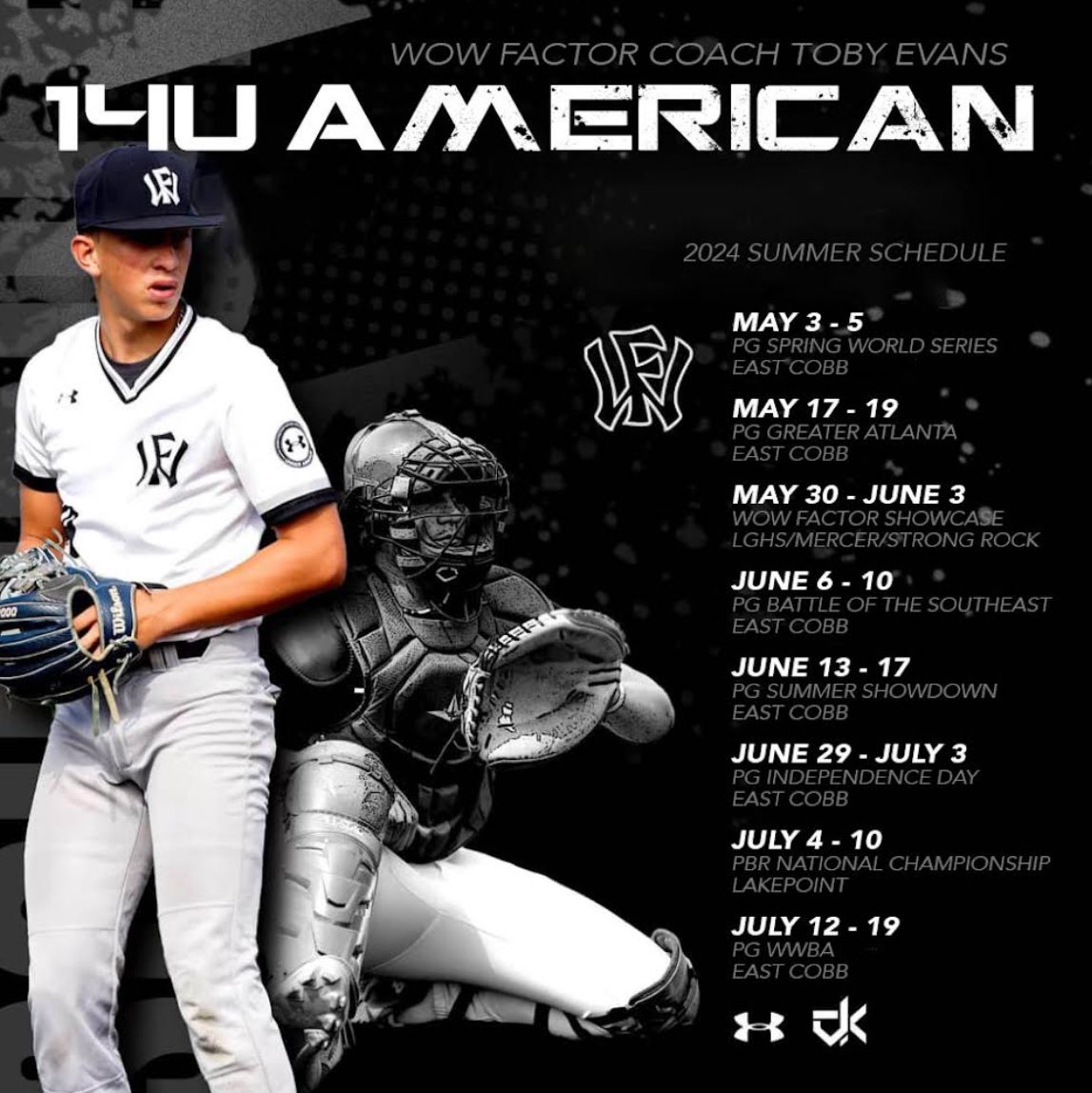 We are happy to announce our 17U, 16U, 15U, and 14U American 2024 Summer Schedules. American teams are ready to compete at a high level. Info about American National program please reach out to Chad- +1 (678) 526-3356. @ccrawford153  #TheBrand #American #SummerBall