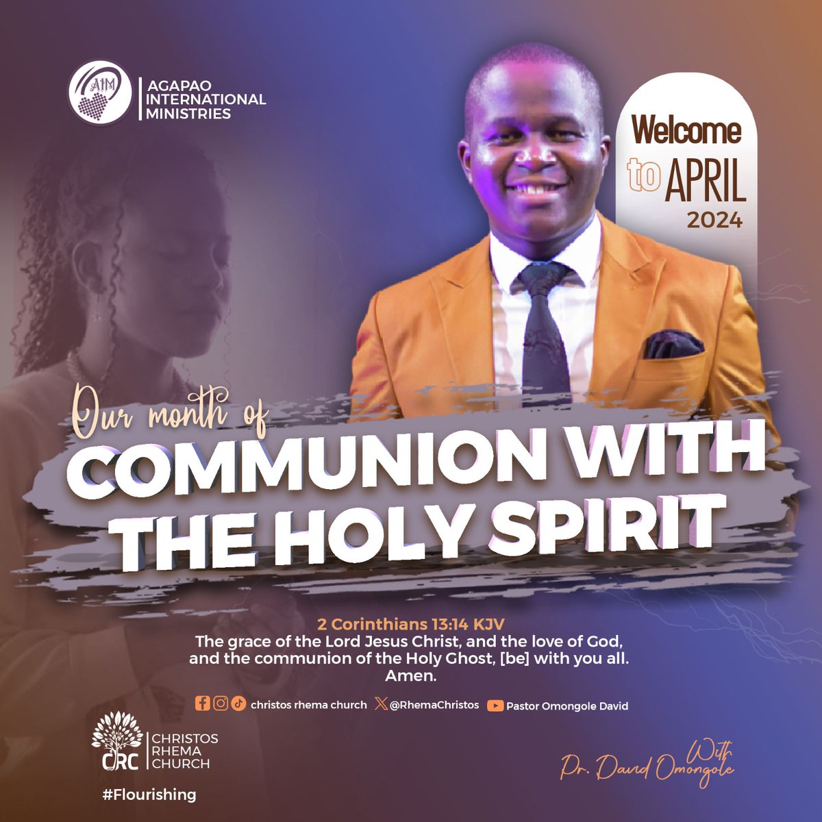 RhemaChristos's tweet photo. PROPHETIC £COMMUNION SERVICE
7th/April /2024
Pr. David Omongole
The Holy is the father in us. 
He is a person that is why He can perform the 7 fold ministry to us.

APRIL 2024 IS OUR MONTH OF
COMMUNION WITH THE HOLY SPIRIT.

Watch full sermon
https://t.co/AL1Kaep8FI

#Flourishing https://t.co/3jRJ0QhE32