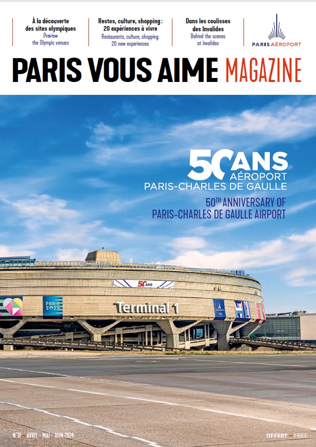 📖 An exceptional year, an exceptional issue! Paris Vous Aime Magazine celebrates 50 years of Paris-CDG airport and takes you all the way to Olympic & Paralympic Games, just a few weeks before the competition. 👉 Available in departure lounges and online: parisaeroport.fr/en/visit-paris