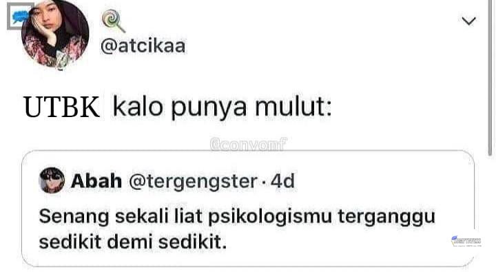 sbmptnfess's tweet image. minimal meme ptn! ini lewat sebulan sekali