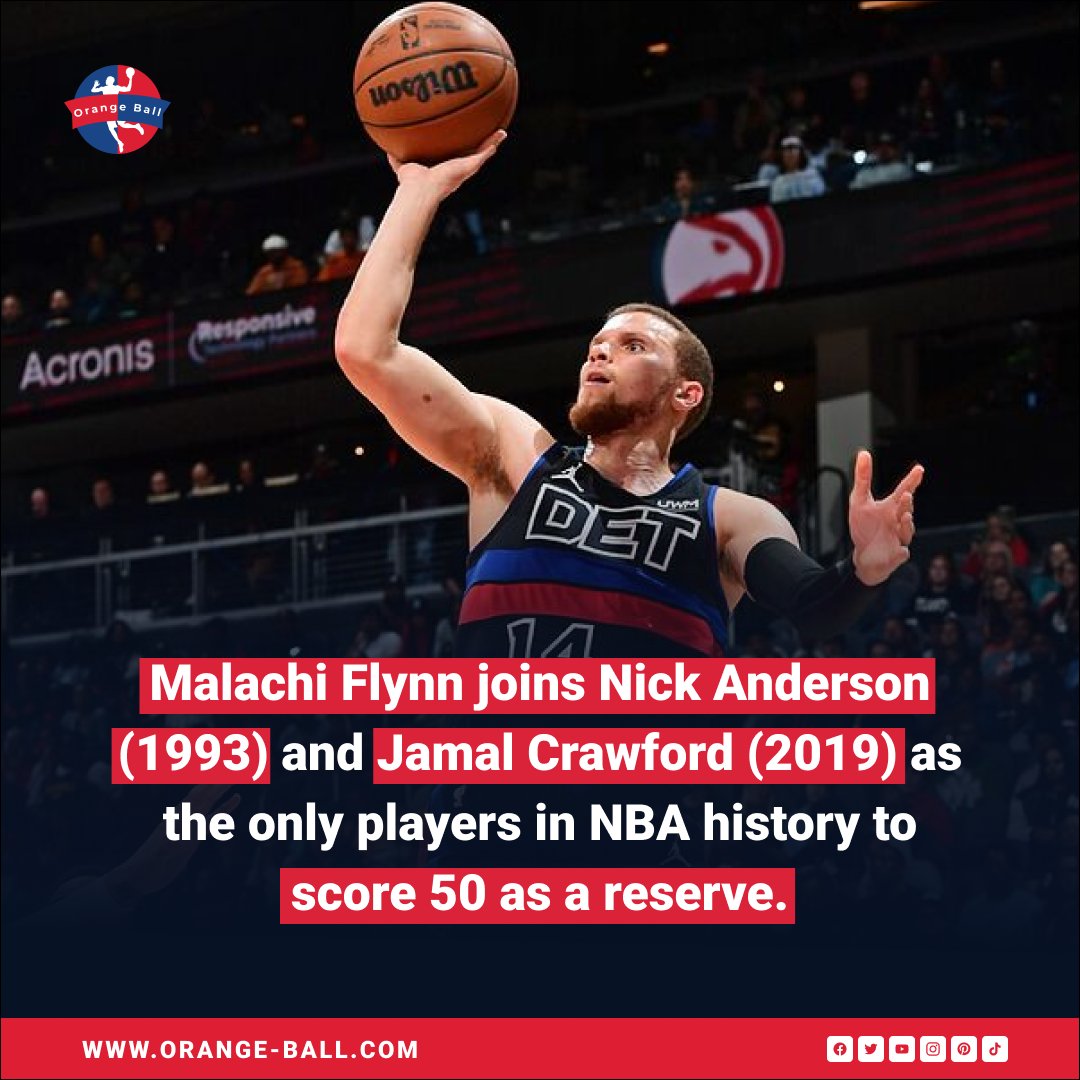 OrangeBall_NBA's tweet image. 🏀 Pistons&apos; Flynn Ignites for 50 Off the Bench 🔥 Joins Elite Reserve Scorers Club 🛋️
.
.
#Pistons #MalachiFlynn #50Points #NBAHistory #ReserveRecord #BasketballElite #ScoringExplosion #orangeball #nba  #nba23 #nba24 #basketball #ballislife #sports #NBA #NBAextra #NBA2K24