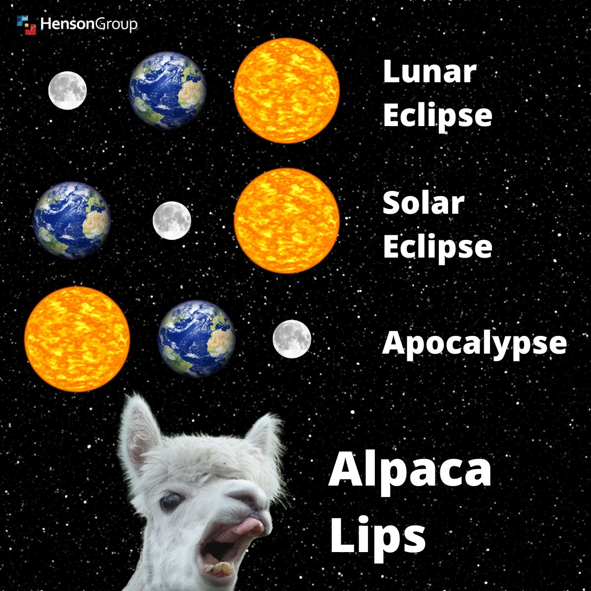 ☀ 🌑 If you're watching today's Solar Eclipse, let's set the record straight with Eclipses 101! 😂 

#EclipseFacts #AlpacaLips #SmileMore #Microsoft #HensonGroup #IngramMicroCloud