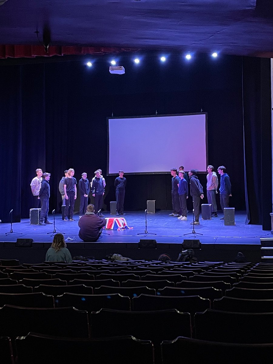 Our turn to rehearse on the stage of the Crewe Lyceum.
