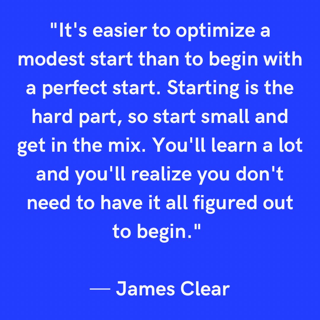 Great leaders know that the start is what stops most people. They understand that things don’t have to be perfect to begin. Be great today!
#leadership #SmallDistrictDoingBigDistrictThings #suptchat #EduGladiators  #leadlap #CelebratED #JoyfulLeaders #WarmDemanders #CrazyPLN