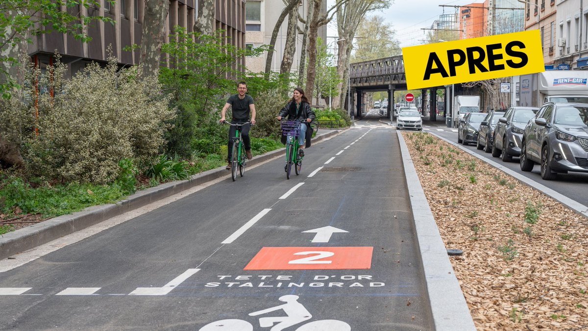 👀Inauguration du 1er tronçon de la #VoieLyonnaise2 👨‍👧‍👦🚲 Cette nouvelle voie sécurisée longe le parc de la Tête d'Or 🌳pour rejoindre le Boulevard des Belges, puis la Part-Dieu #Lyon