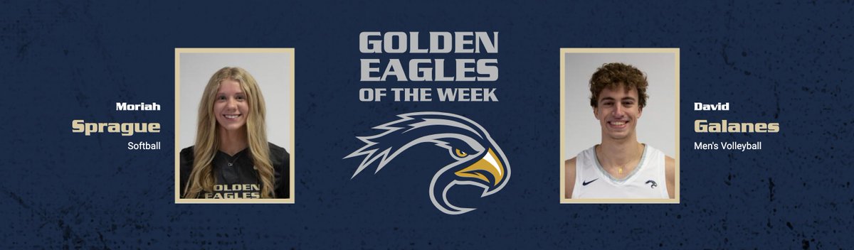 Congratulations to our new @CornerstoneU Golden Eagles of the Week! Moriah Sprague - Hit .433 for the week with a two homerun, four RBI game against (20) Madonna David Galanes - Collected 43 kills for the week - became first Men's Volleyball player to surpass 1,000 career kills
