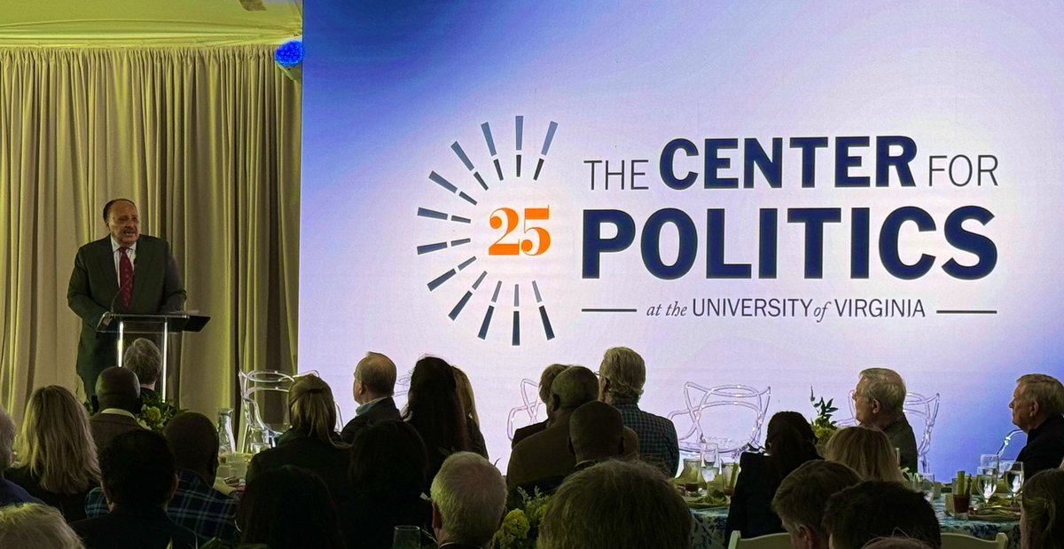 🌟Awesome time @UVA, celebrating @Center4Politics 25th anniversary & the legendary @LarrySabato. Great to join @GaSecofState, @kkondik, & @haddadmedia for a panel on AI & Elections, hear from the inspiring @OfficialMLK3, & spend time w/friends @C_C_Krebs & @DAlperovitch.